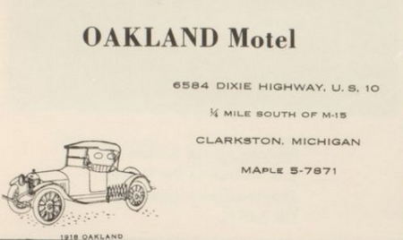 Motel McNeive (Oakland Motel) - Clarkston Yearbook Ad 1960S (newer photo)